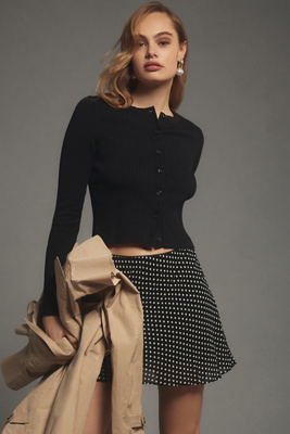 Reformation Joanne Cotton Cardigan In Black
