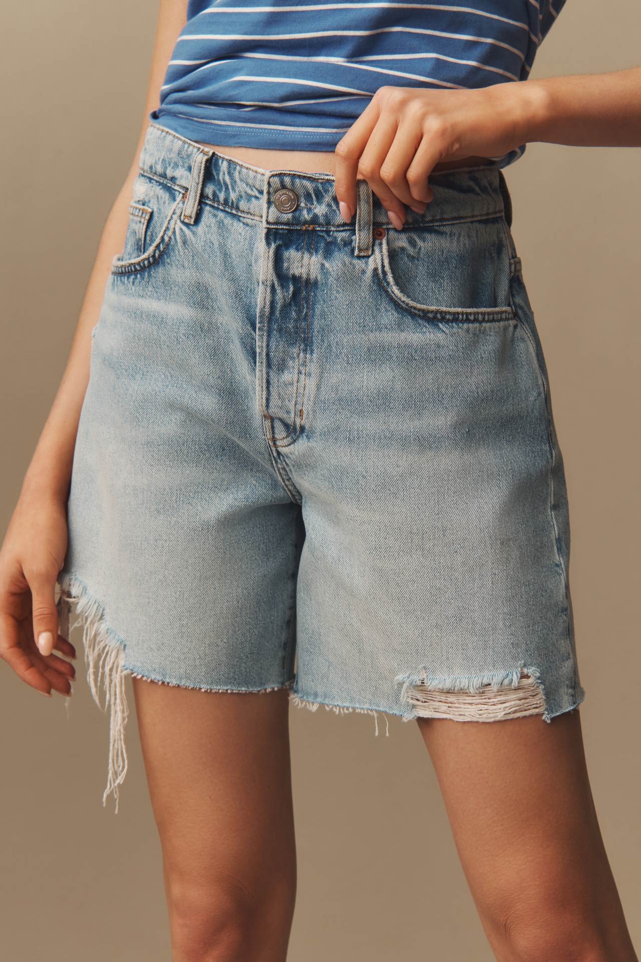 Reformation Raye Mid-Rise Relaxed Jean Shorts