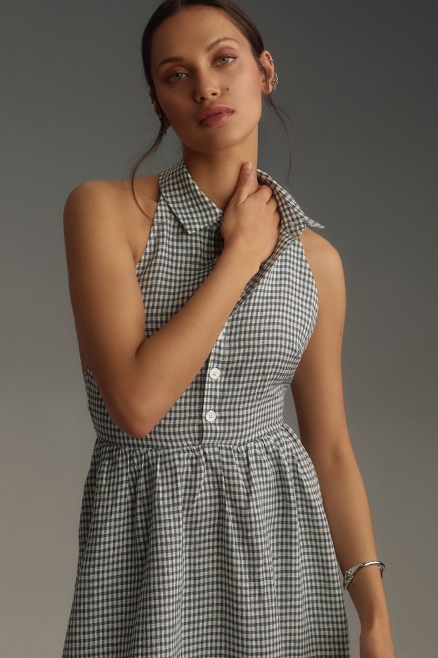 chinese dress ladies Cut-Out Linen Dress TAHITI in White