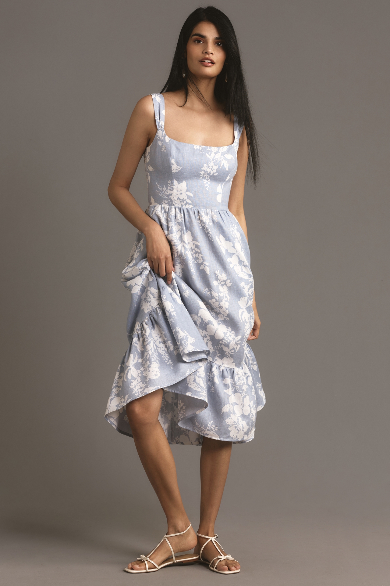 Reformation Bucatini Linen Midi Dress