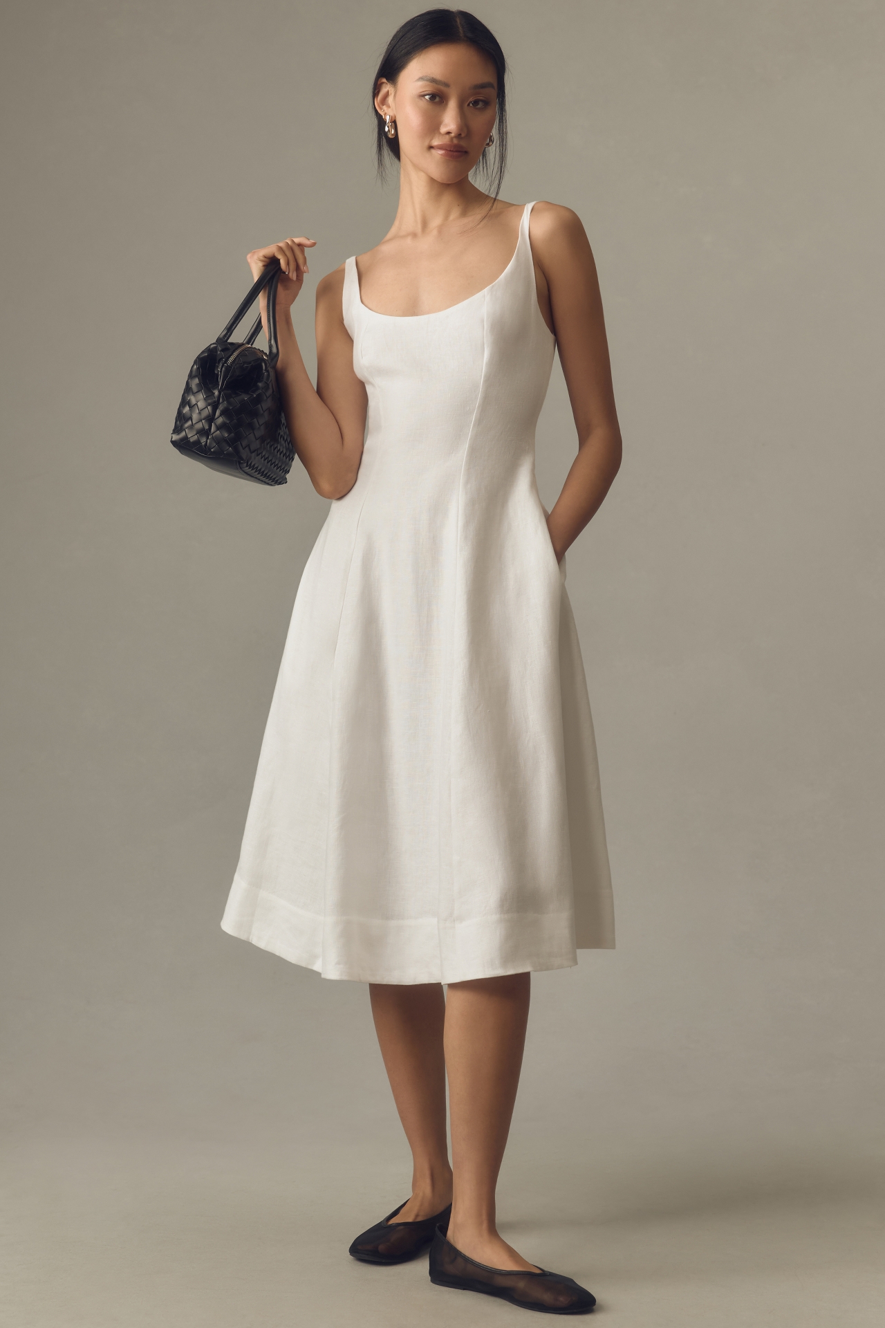 Reformation Magnolia Linen Midi Dress