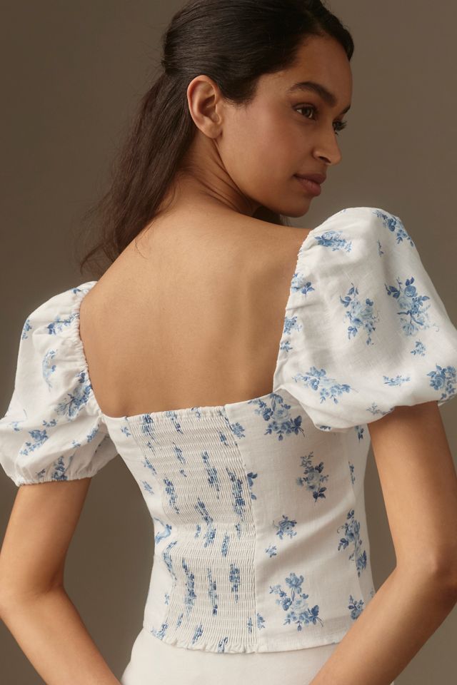 Reformation Marella Linen Top #1