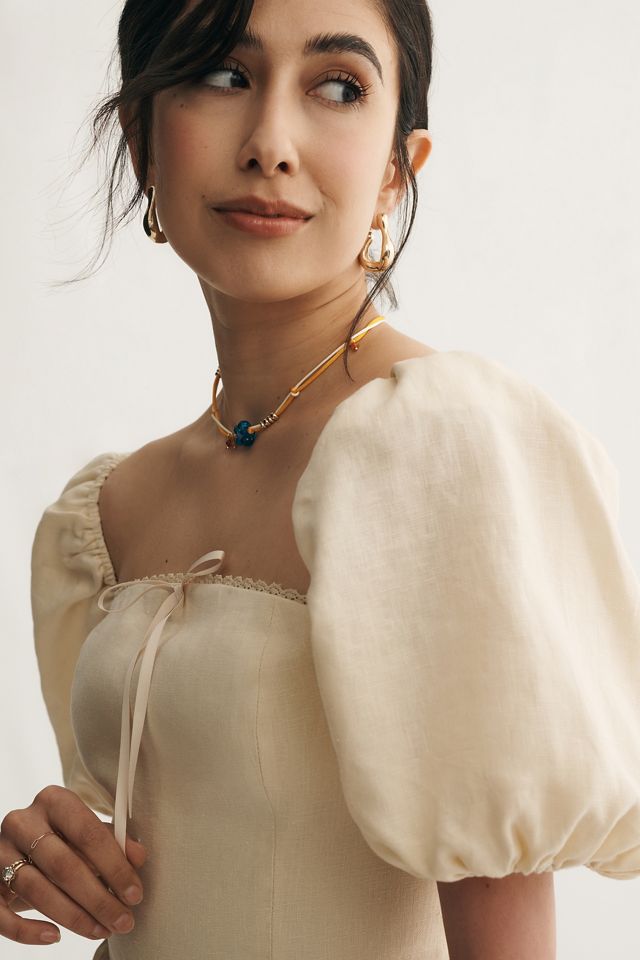 【Reformation】マルヴィナ リネン ドレス 1315470.1.WHITE?_s=RAABAB0