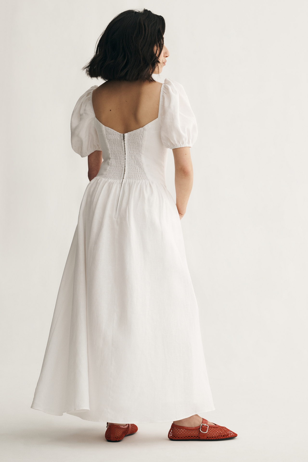 Reformation Davila Linen Midi Dress