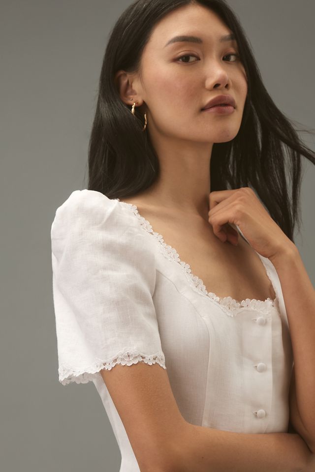 Reformation Anabella Linen Top #2
