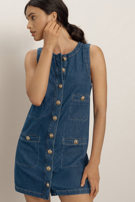 Reformation/Tropez デニム ミニ ドレス ワンピース Reformation Tropez Sleeveless Denim Minidress | Nordstrom