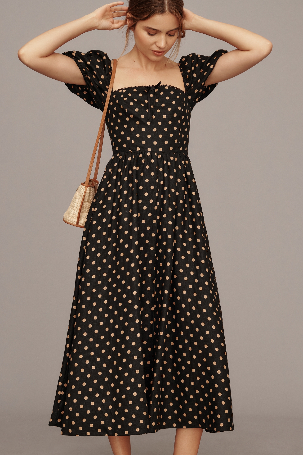 blue dress with long sleeves Wholesale MOQ6 Long Sleeve Lace Trim Maxi Dress main image 1