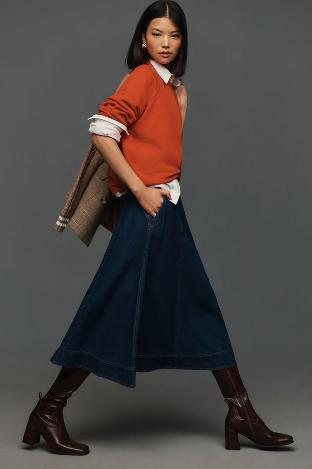 【Anthropologie】Reformation デリラ・デニム・ミディスカート Reformation Delilah Denim Midi Skirt | Anthropologie