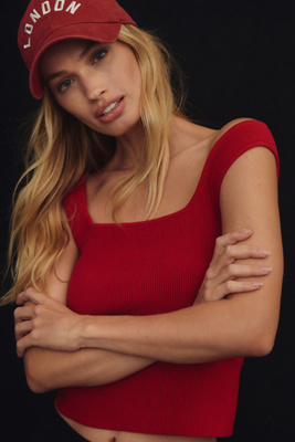 Shop Reformation Julia Ribbed Sweater Tank Top In Pink