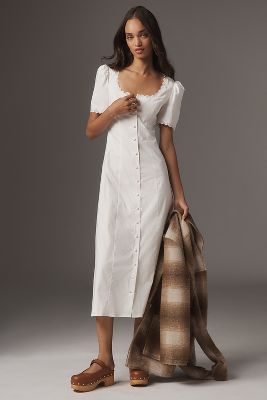 Reformation Alida Midi Dress In White