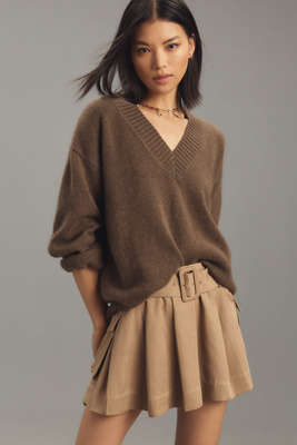 Reformation Brinley Mini Skirt In Beige