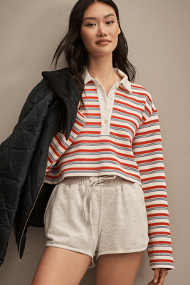 Reformation Anna Rugby Shirt In Multicolor