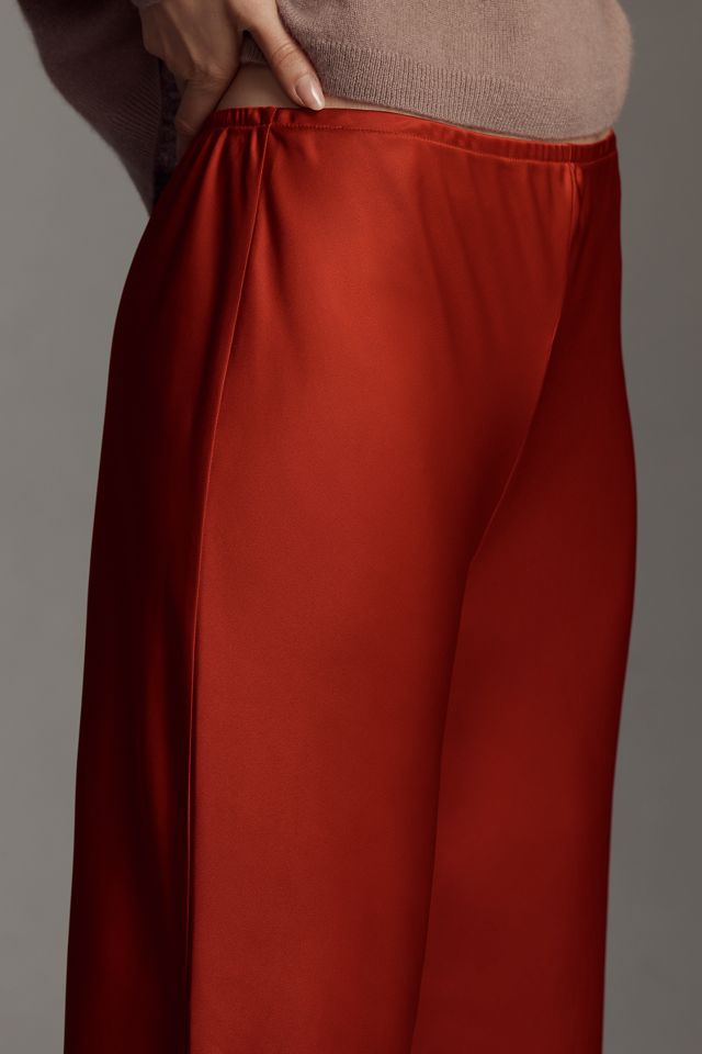 Reformation Gale Satin Mid-Rise Bias-Cut Pants #3