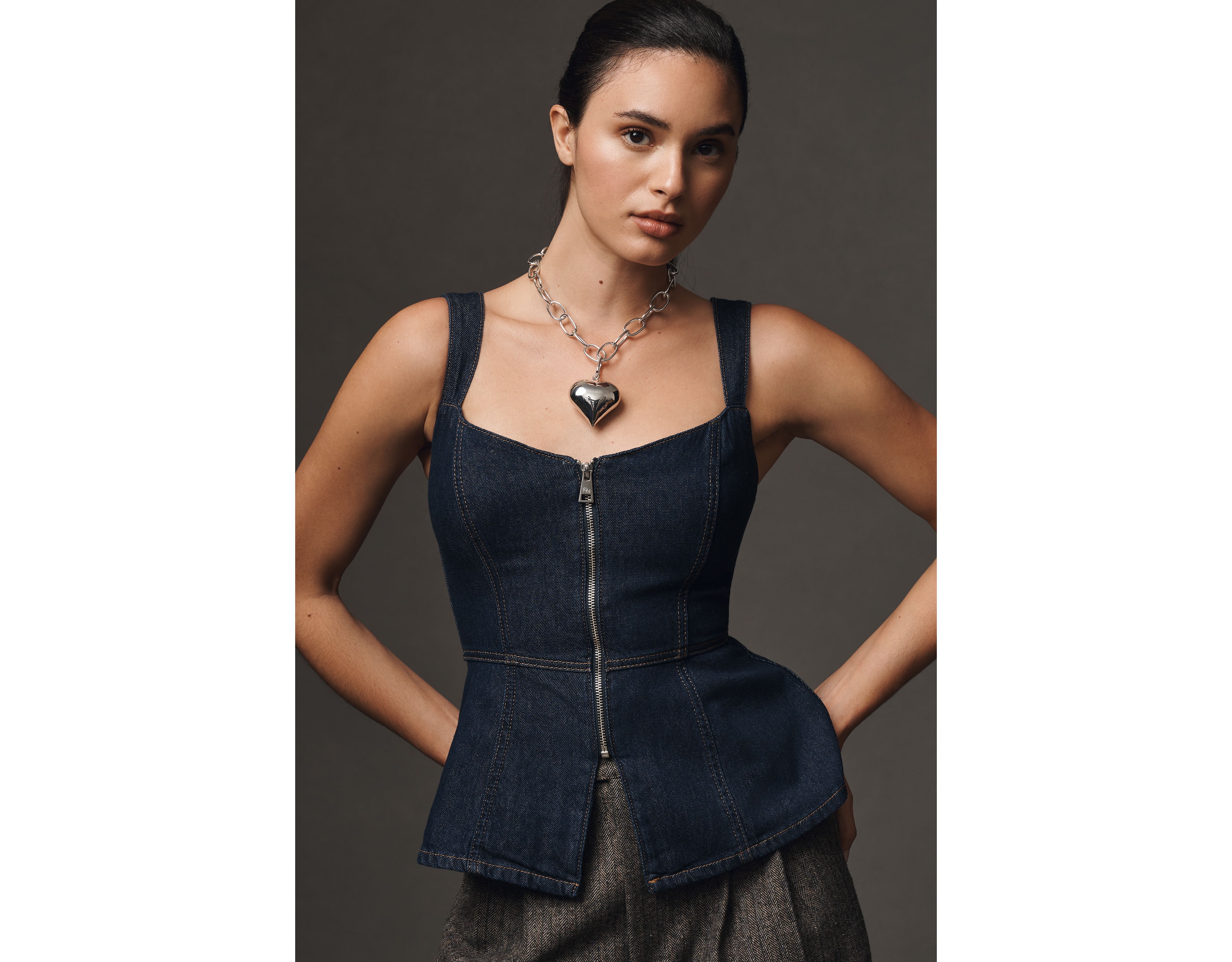 Reformation Zeta Denim Top