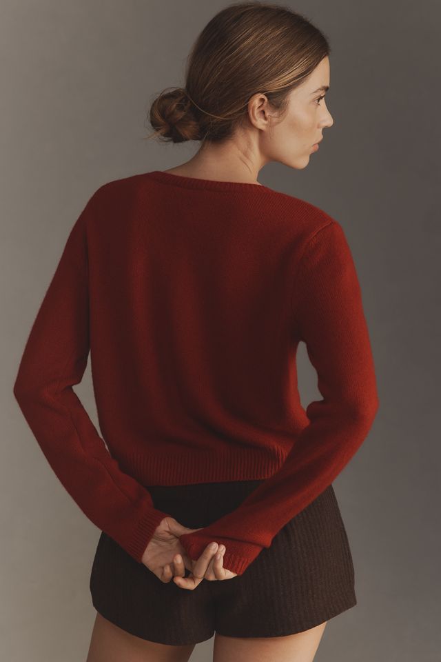 Reformation Clara Cashmere Crew Cardigan Sweater #1
