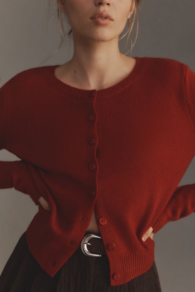 Reformation Clara Cashmere Crew Cardigan Sweater #3