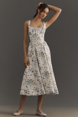 Reformation Balia Linen Midi Dress | Anthropologie