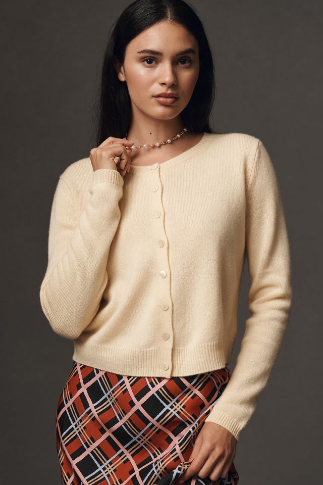 Reformation Clara Cashmere Crew Cardigan Sweater #1