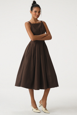 Reformation Jovana Square-Neck Midi Dress | Anthropologie