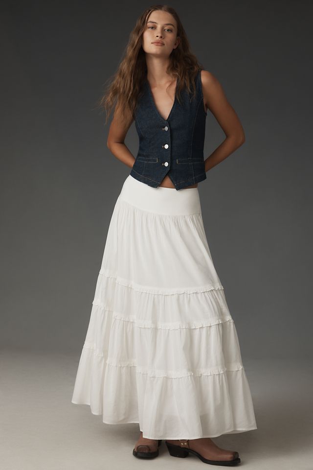 【Anthropologie】Reformationティアード・ミディ・スカート Reformation Tiered Midi Skirt | Anthropologie