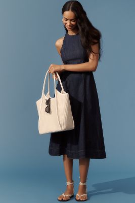 REFORMATION PIPPA DENIM MIDI DRESS 