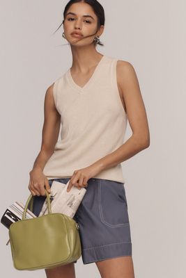 Shop Reformation Reese Cashmere Sweater Tank Top In Yellow