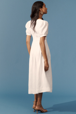 Reformation Coucou Linen Midi Dress | Anthropologie
