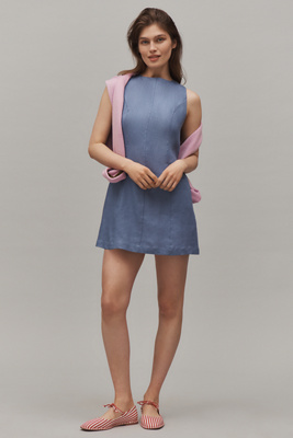 Reformation Citron Linen Mini Dress | Anthropologie