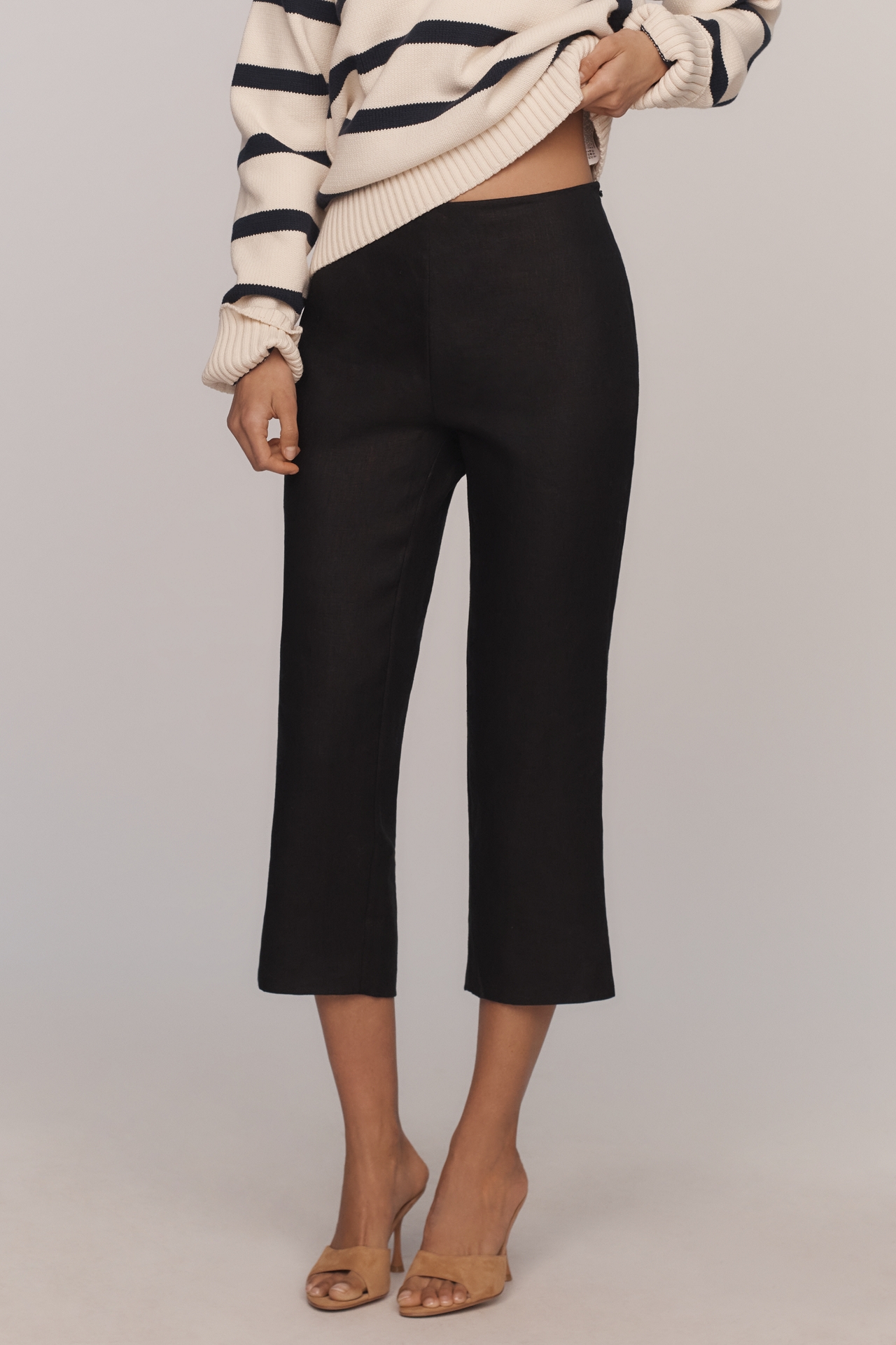 Reformation Petra Linen Pedal Pusher Pants