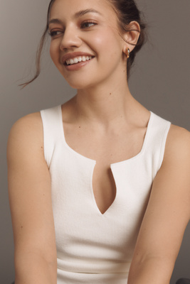 Reformation Rylie Cotton Sweater Tank Top In White