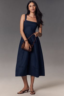 Reformation Balia Linen Midi Dress | Anthropologie