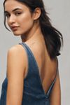 Reformation Myla Sleeveless Square-Neck Denim Mini Dress