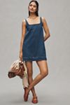 Reformation Myla Sleeveless Square-Neck Denim Mini Dress