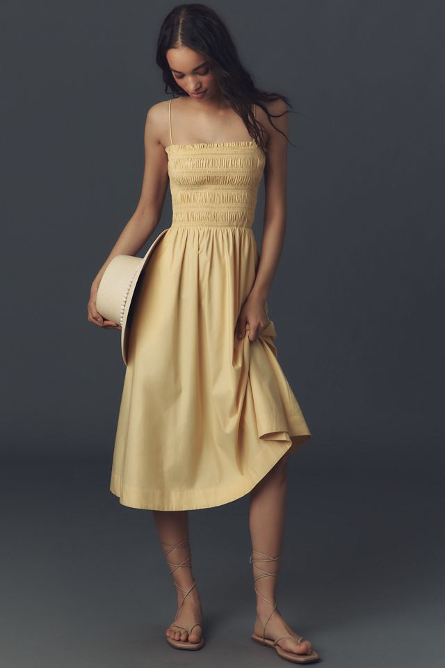 Reformation Kerrie Smocked Midi Dress
