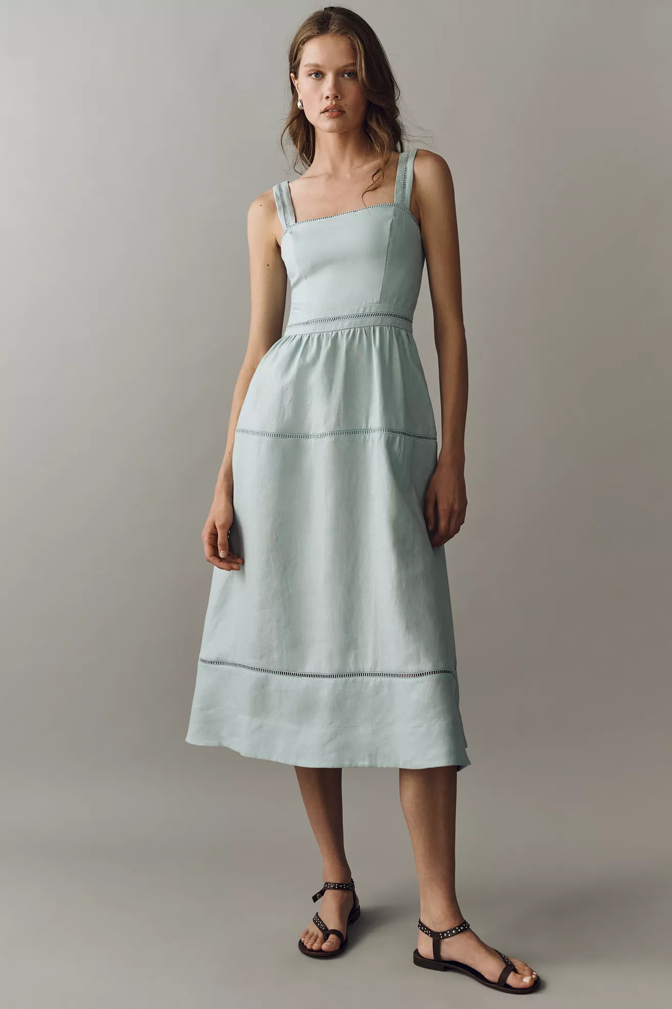 Reformation Everett 100% Linen Midi Dress