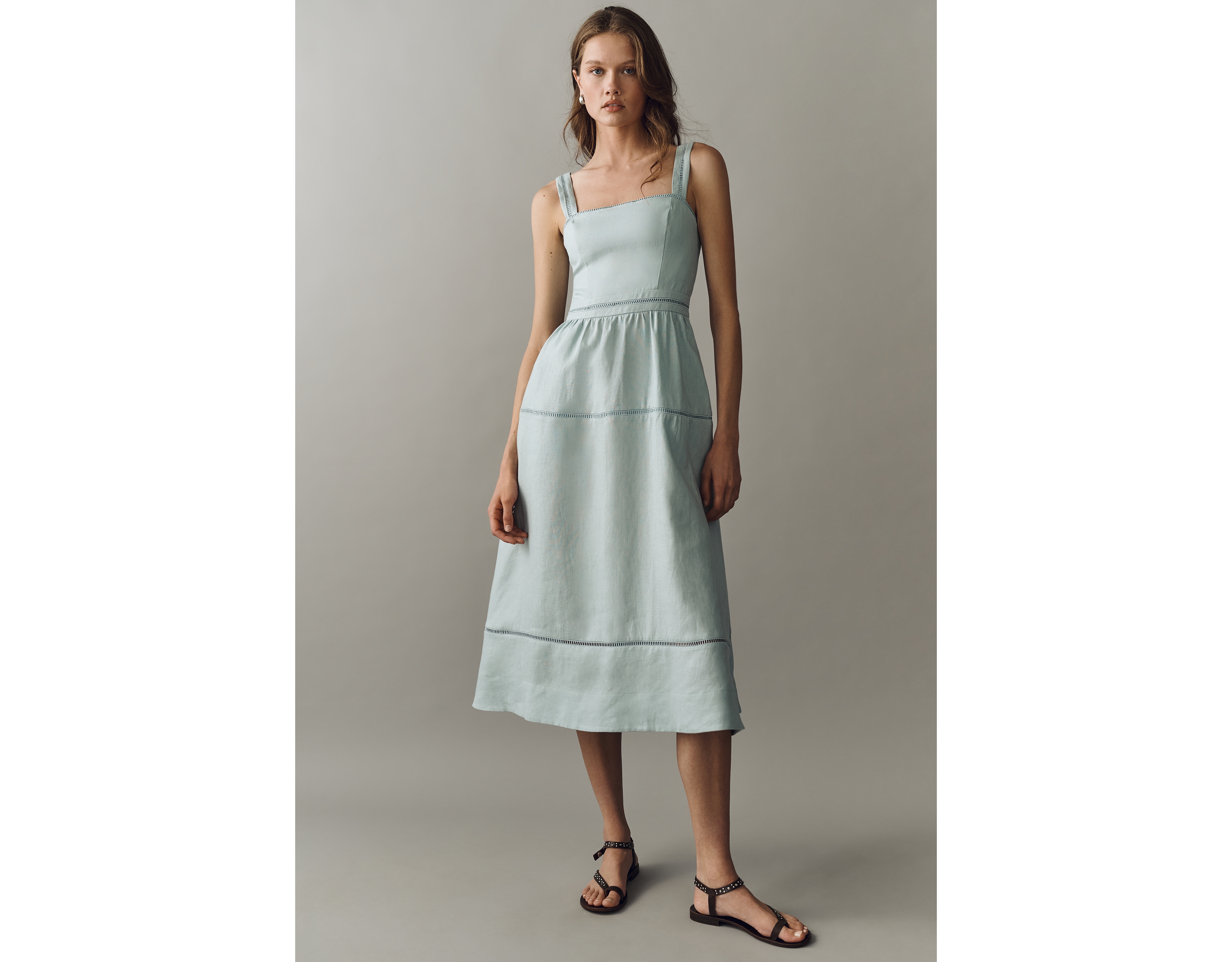 Reformation Everett 100% Linen Midi Dress