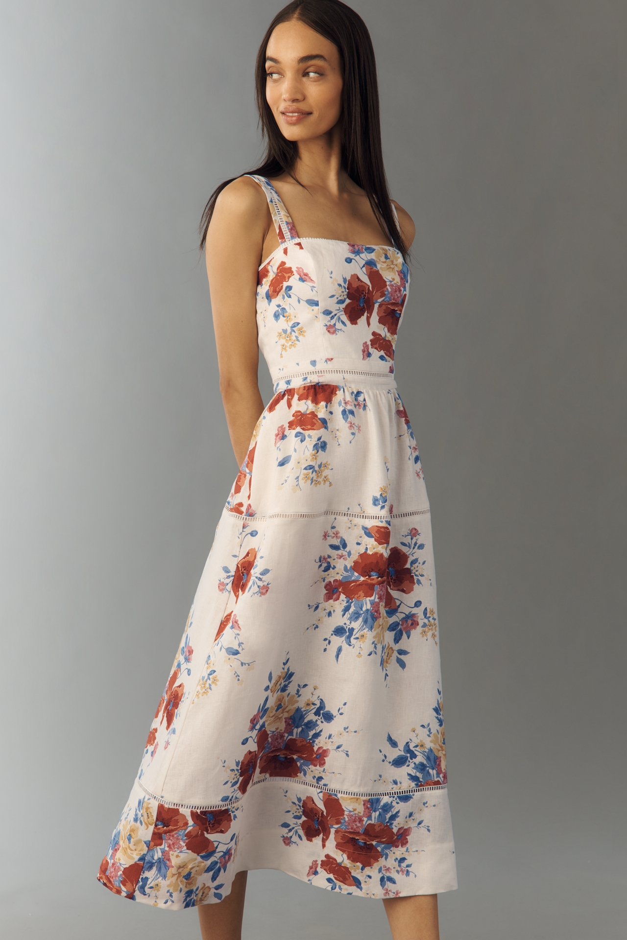 Reformation Everett Linen Midi Dress
