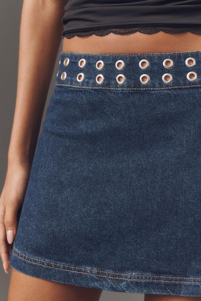 Reformation Jaylene Grommet Mid-Rise Mini Skirt #2