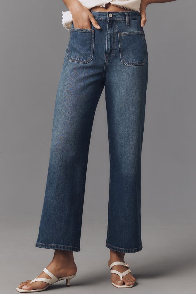Reformation Alyssa Stretch High-Rise Wide-Leg Crop Jeans #1
