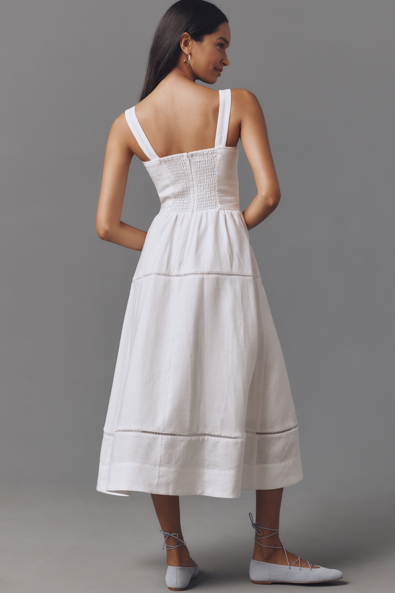 Reformation Everett Linen Midi Dress