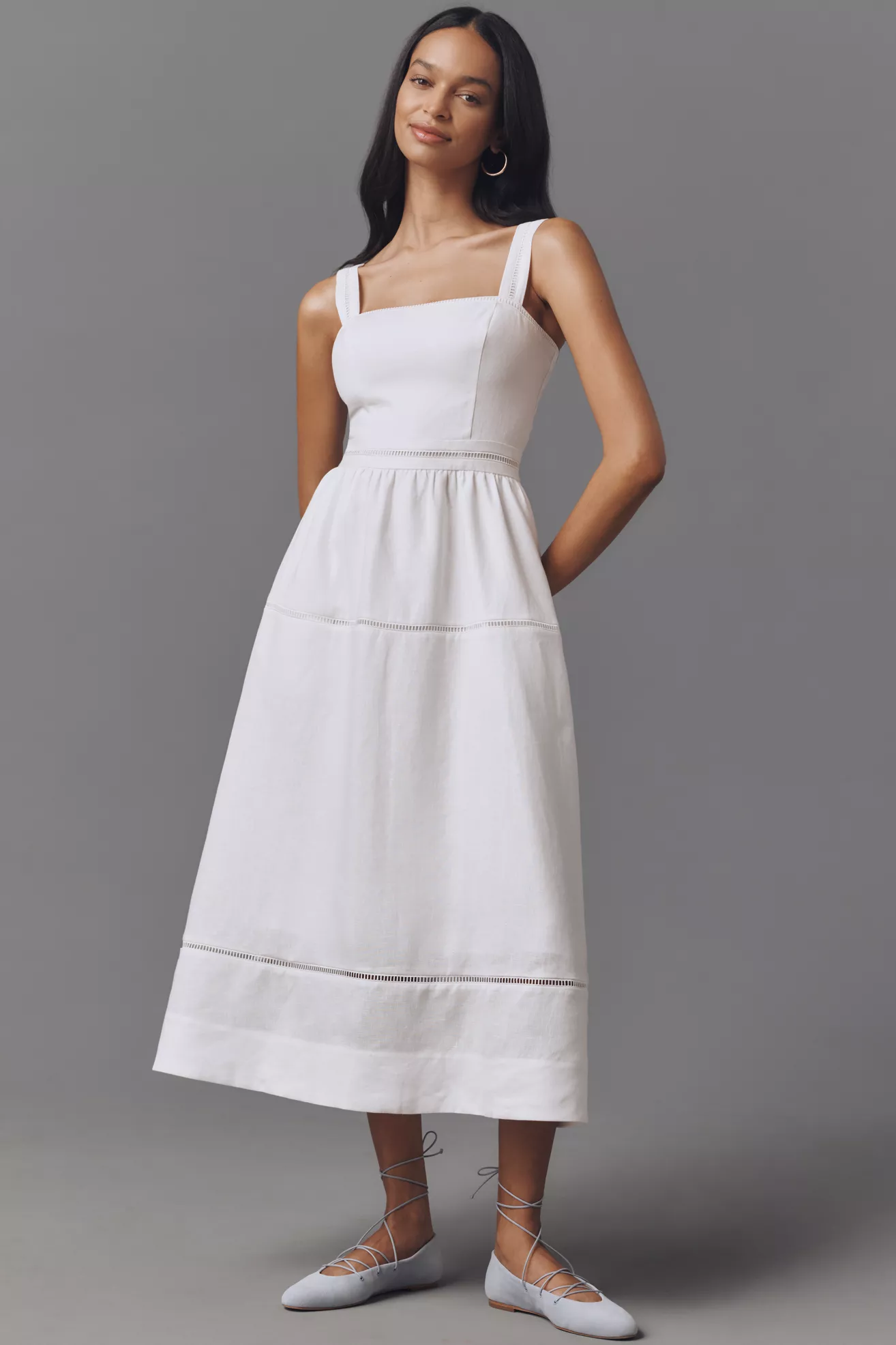 Reformation Everett Linen Midi Dress