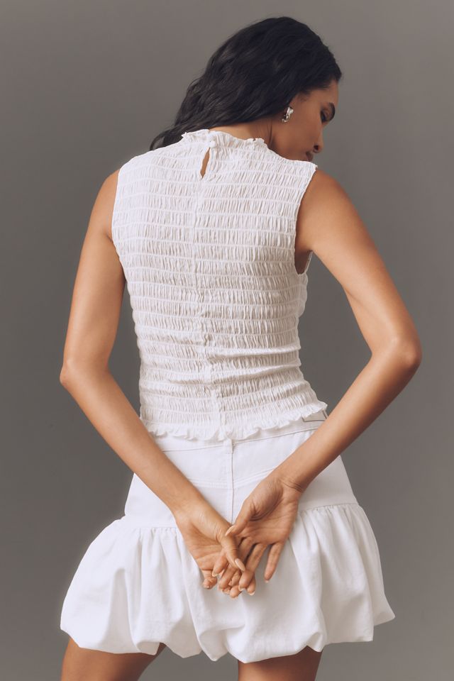 Reformation Adri Shirred Knit Top #1