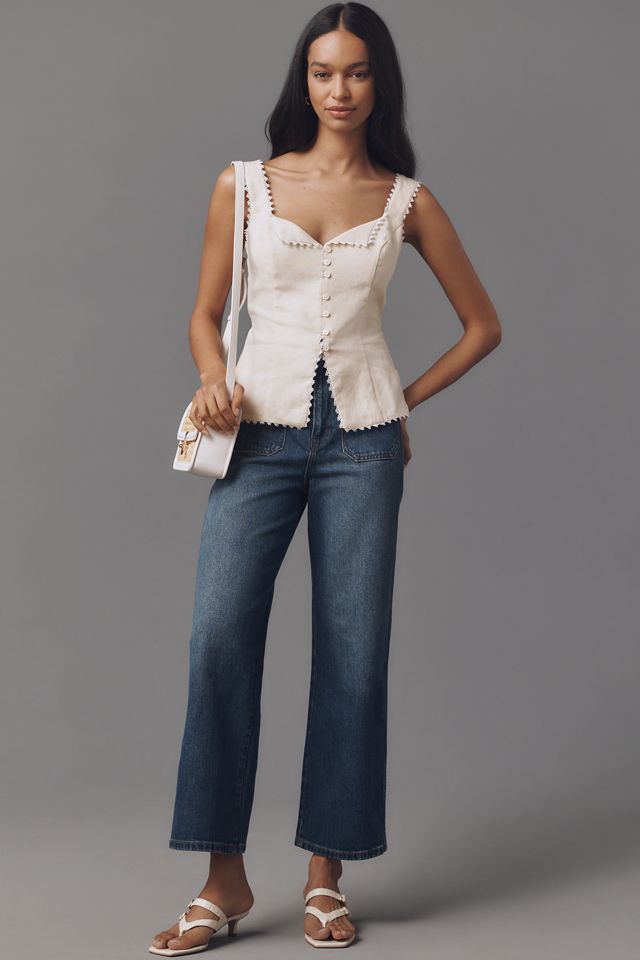Reformation Viola Linen Top