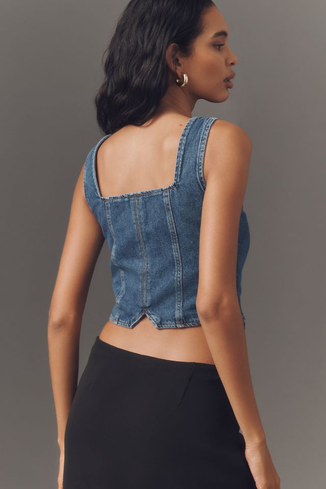 Reformation Bo Denim Crop Vest #1