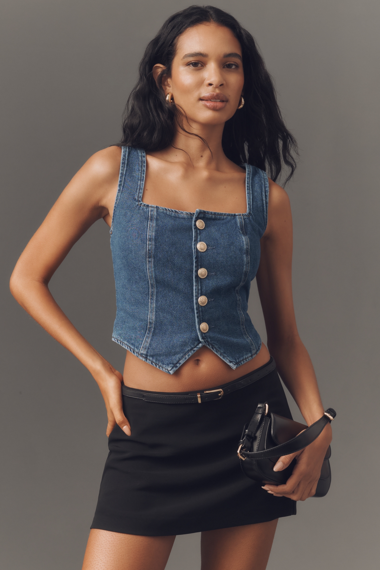 Reformation Bo Denim Cropped Vest