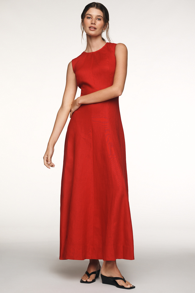 Reformation Cecilia 100% Linen Maxi Dress