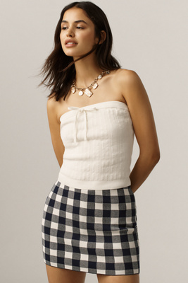 Reformation Zazie Cotton-blend Strapless Sweater Tube Top In White