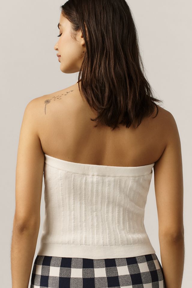Reformation Zazie Cotton-Blend Strapless Sweater Tube Top #1