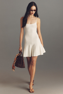 anthropologie Reformation Rhia Fit-and-Flare Mini Dress Fior Di Latte
