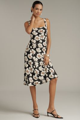 BHLDN Carina Short-Sleeve High-Neck Organza Midi Dress